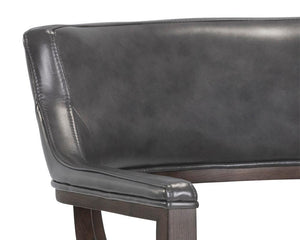 Brylea Dining Armchair - Brown - Brentwood Charcoal Leather - Windsorchrome