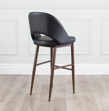 Load image into Gallery viewer, COCO Leatherette Metal Stool Walnut Wood Grain Imprint - Windsorchrome