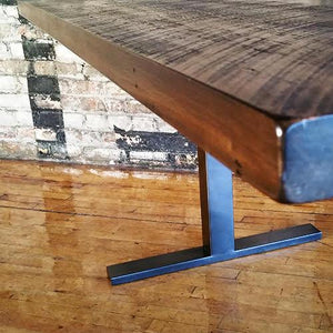 Solid Wood table with T Base - Windsorchrome