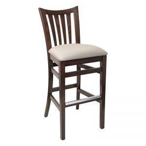 Wood stool Mezzo - Windsorchrome
